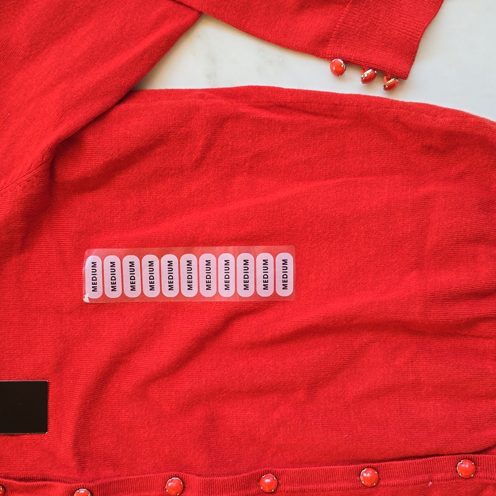 NWT Premise Studio Red Cardigan Size Medium - Picture 3 of 7
